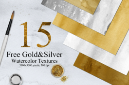 15 Gold & Silver Watercolor Textures